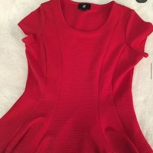 Red peplum blouse